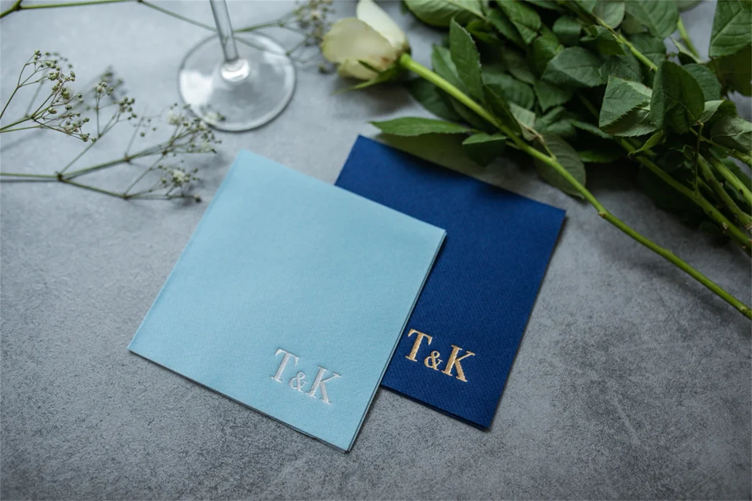 50 PCS Personalized cocktail Napkins wedding, soft linen like, airlaid Custom wedding Napkins, Napkins for wedding, Monogramed N