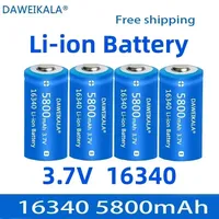 5800mAh Rechargeable 3.7V Li-ion 16340 Batteries CR123A Battery for LED Flashlight Travel Wall Charger 16340 CR123A Battery