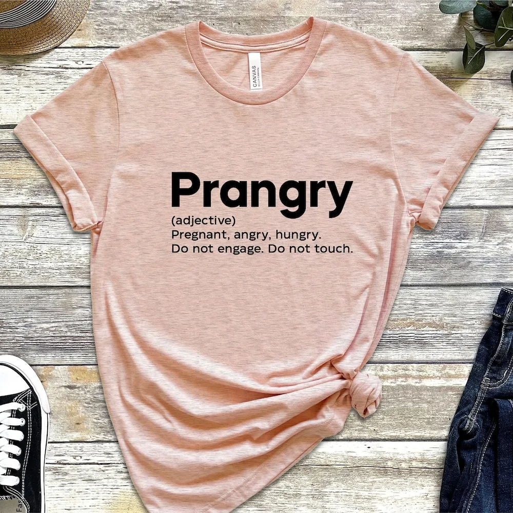 Prangry Definition T Shirt Funny Pregnancy Announcement Mom To Be Baby Reveal New