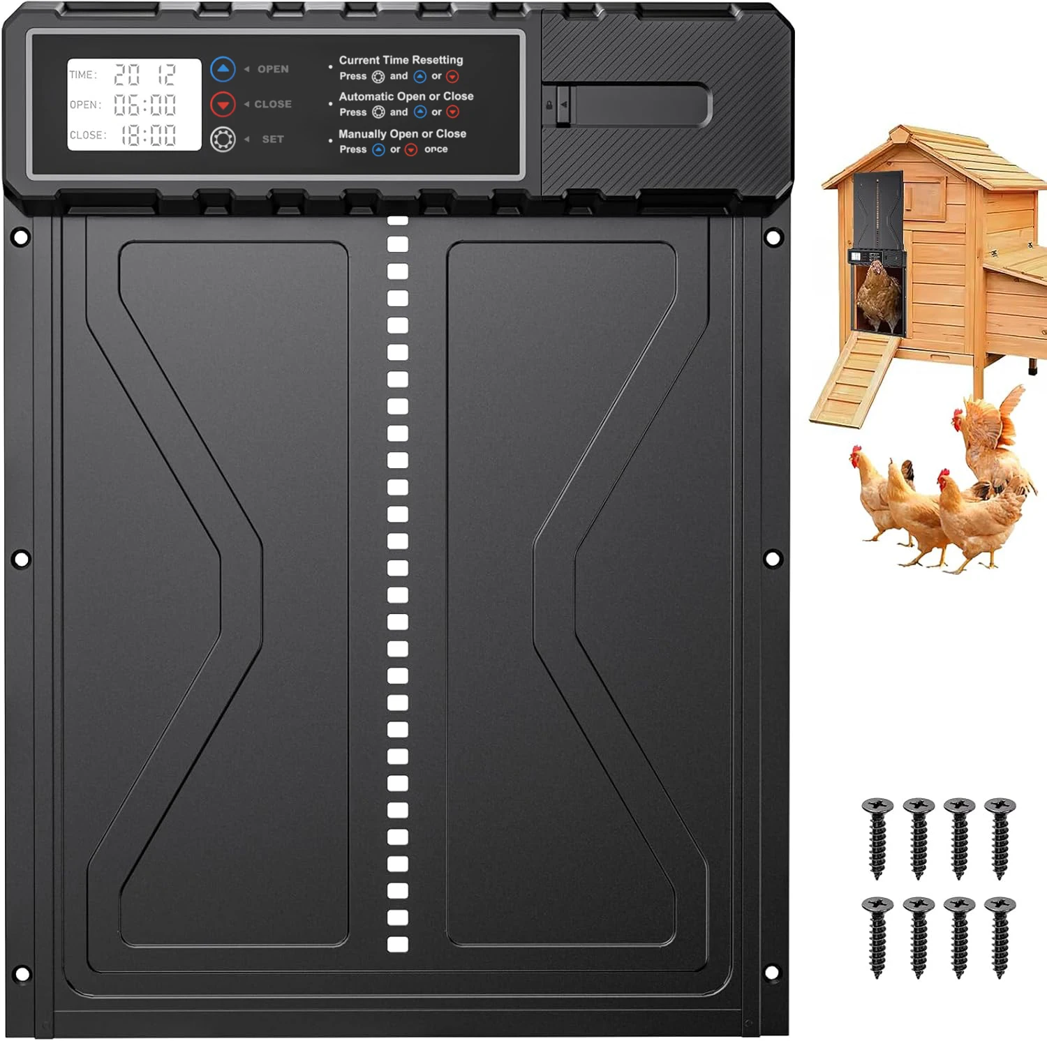 

Автоматическая дверь курятника, дверь курятника, большая автоматическая дверь курятника с функцией синхронизации ЖК-экрана