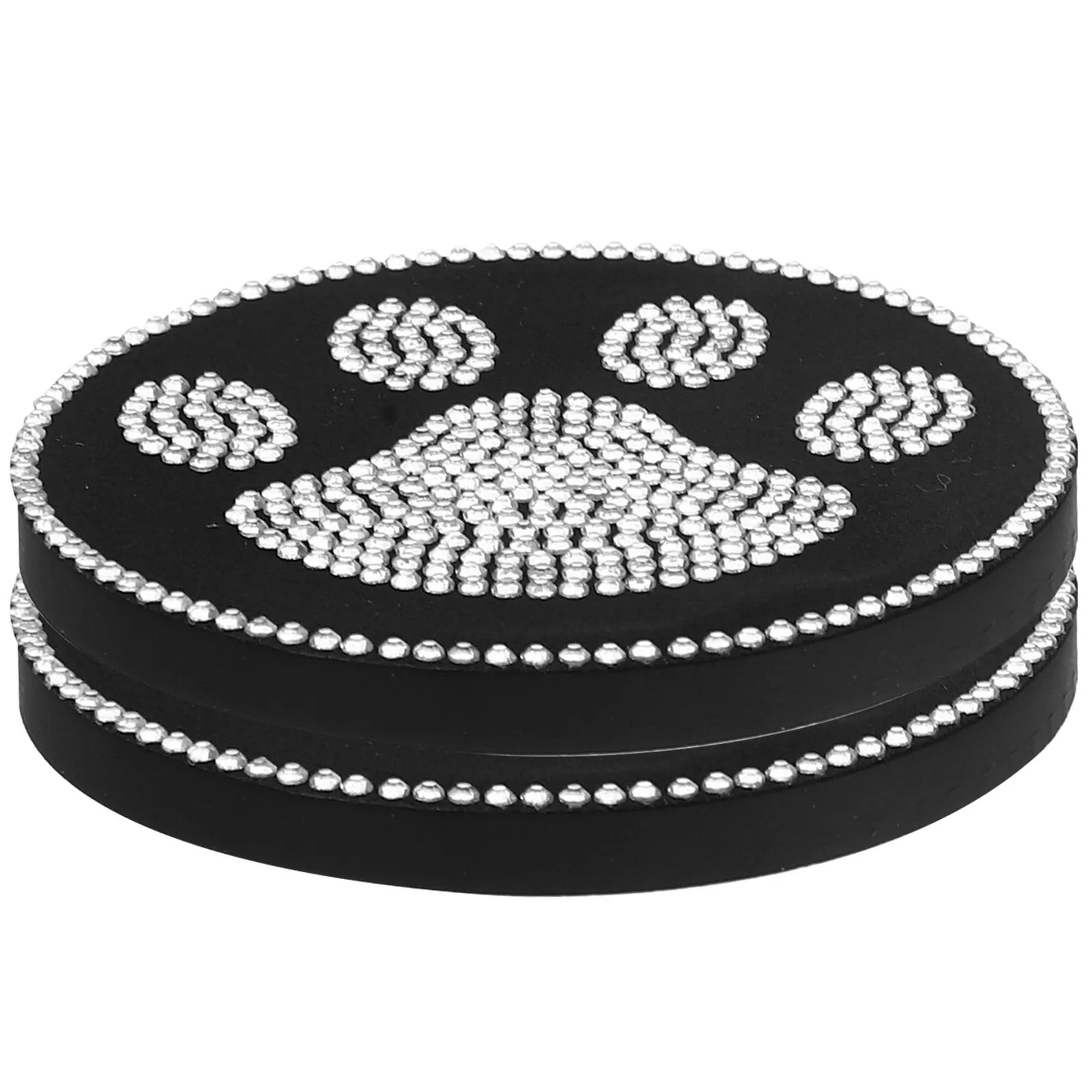 

2Pcs Reusable Coffee Coaster Anti-Skid Cup Mat Rhinestone Design Car Decor Insulation Drink Coasters Coasters for Drinks