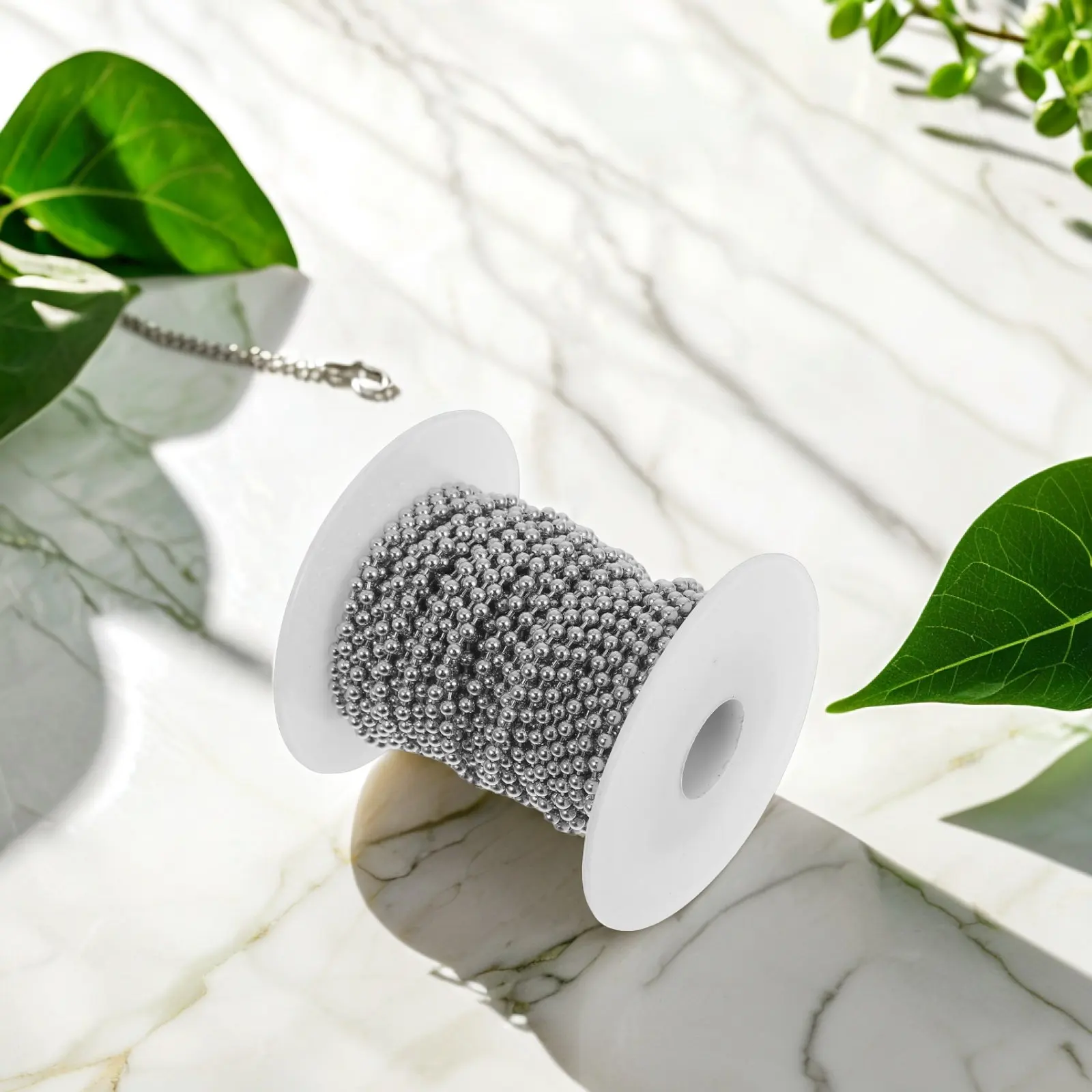 

Stainless Steel Electroplated Beads Chain Roll for Jewelry Making Necklace Bracelet Keychain Hanger Ornament DIY Craft Supply