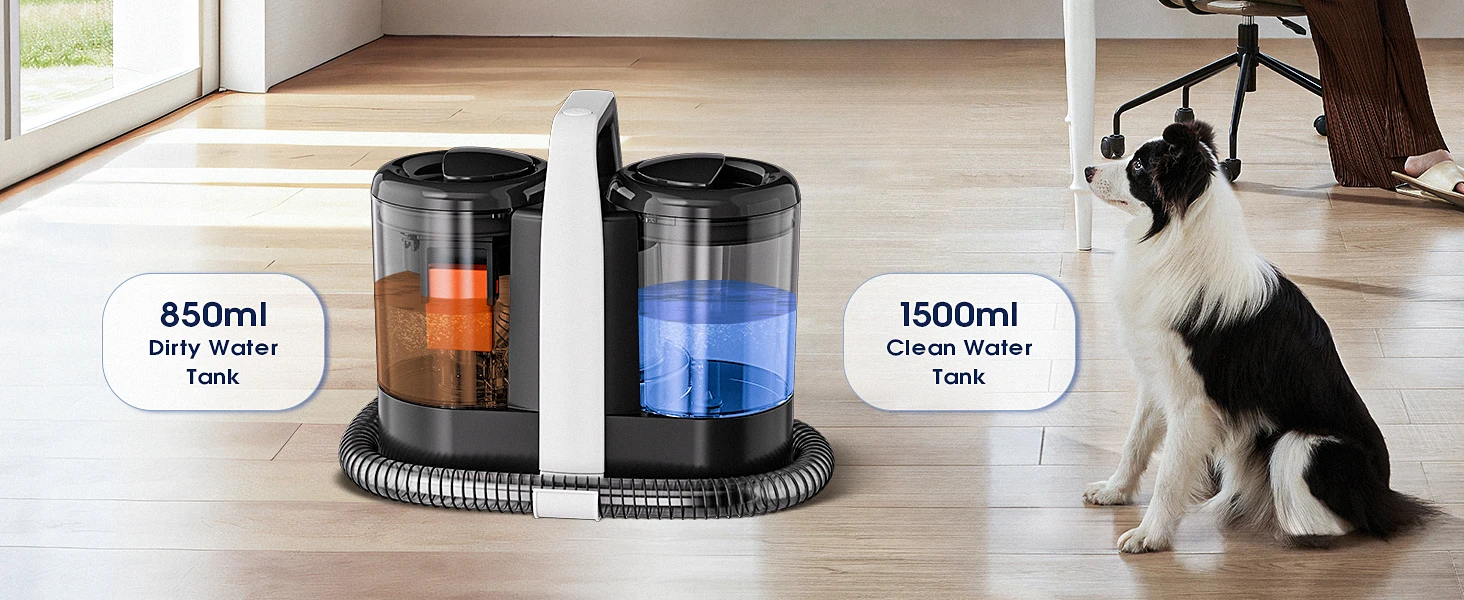 OMESER W07 15KPa Tragbare Teppichreinigermaschine 600W Polsterreiniger Haustier Spezialfleckenreiniger Leistungsstark für Sofa Autositz – Detail 5