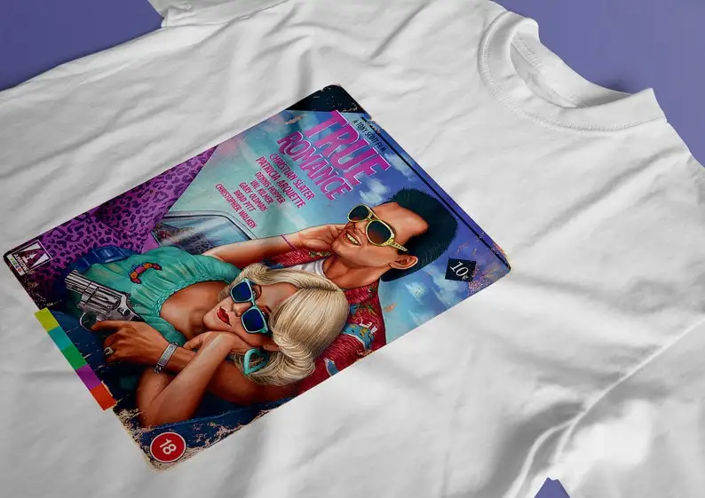 True Romance, Tony Scott, Quentin Tarantino, Val Kilmer, 1993 - HQ Retro Movie Print T-Shirt, Heavyweight Unisex Crewneck