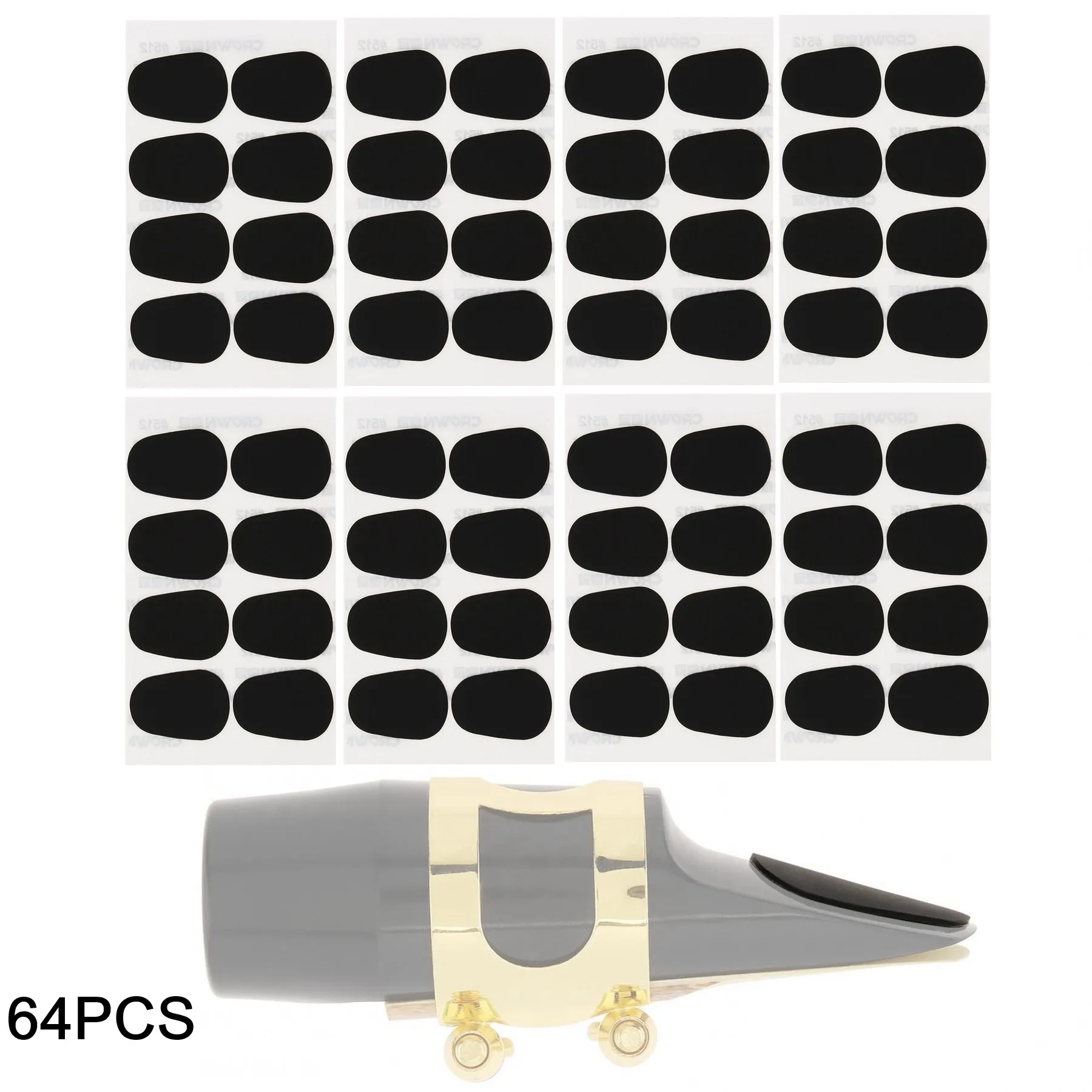 

64pcs Standard 0.8mm Silicone Saxophone Mouthpiece Cushions for Alto Tenor Saxophone / Clarinet, Sax Mouthpiece Patches Pads