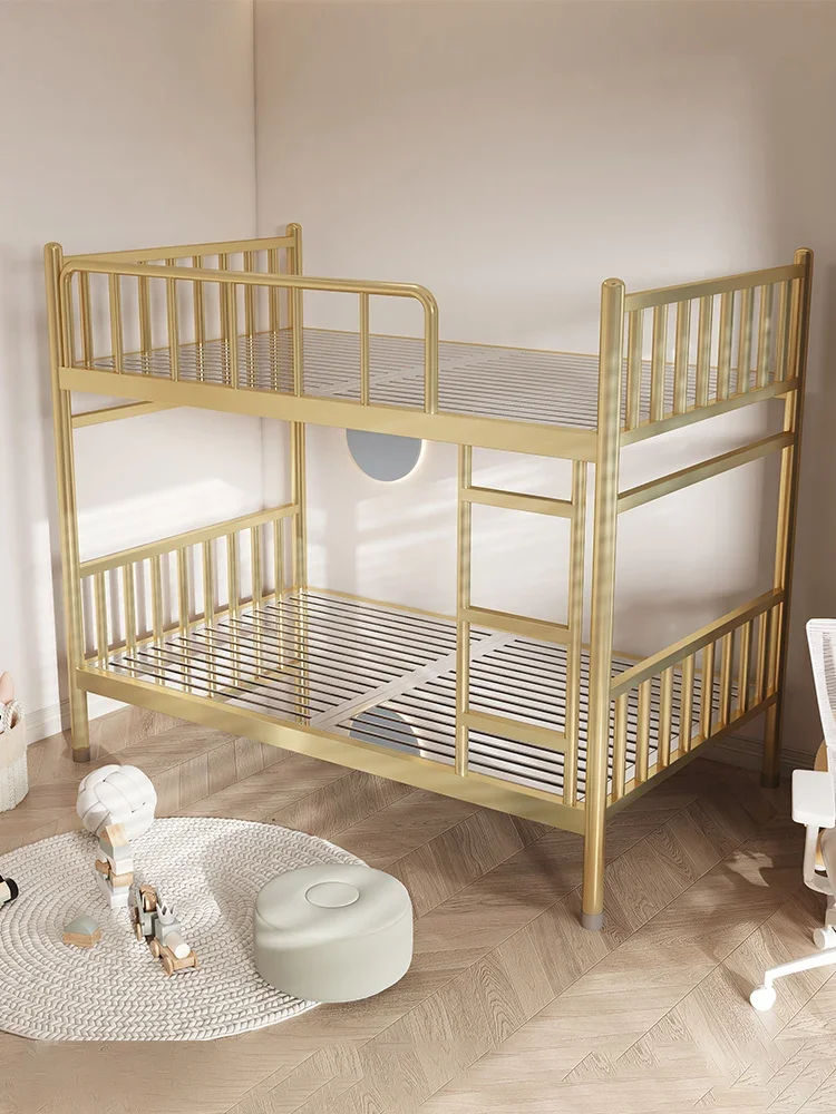 Simple stainless steel eco-friendly bunk bed thickened bed plate stainless steel children's bed