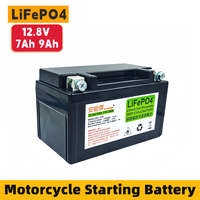 12.8V 7Ah 9Ah Motorcycle Battery LiFePO4 Scooter Starter 300A-400A Built in BMS Lithium Battery Voltage Protection For ATV UTV