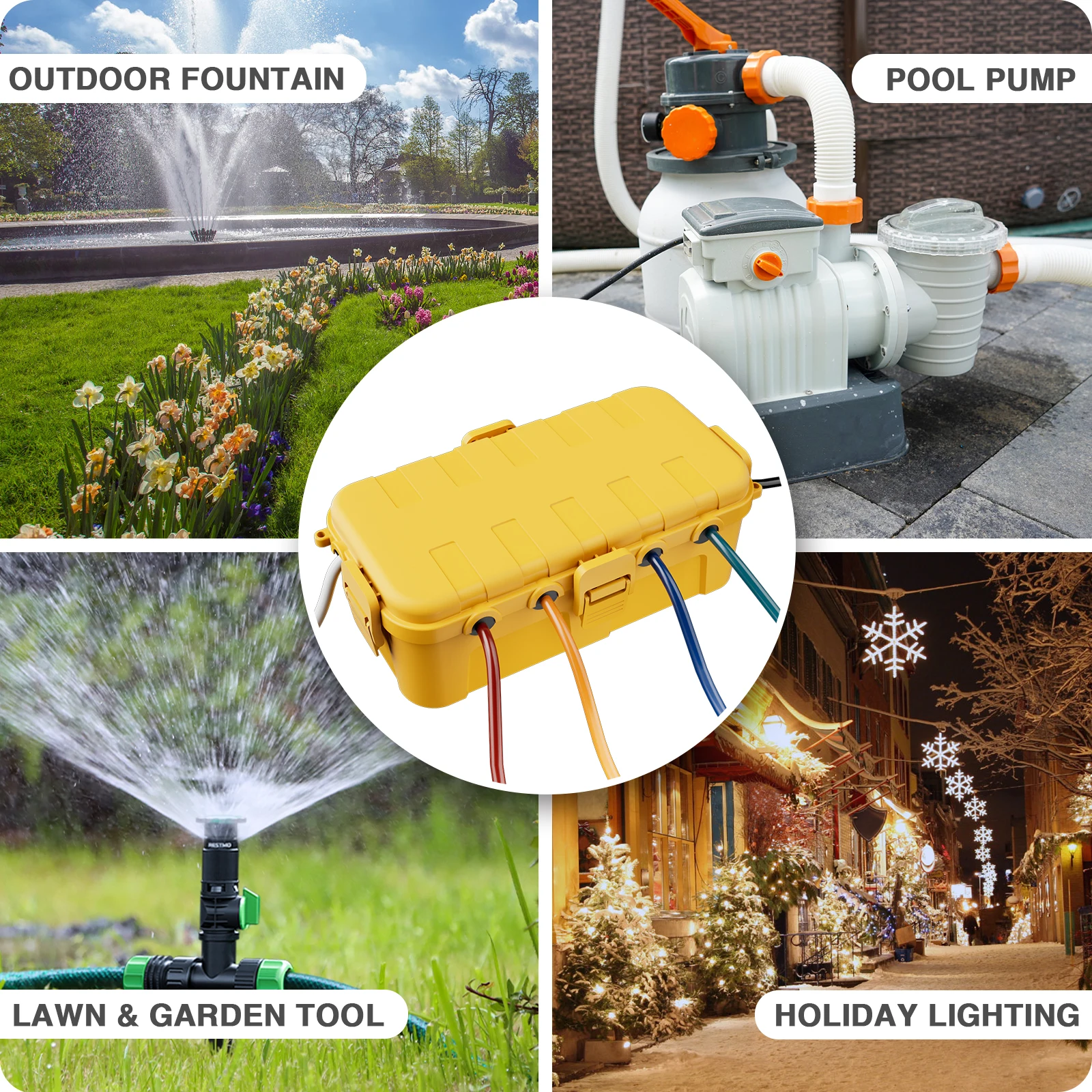 

Новые обновленные уличные водонепроницаемые электрические коробки IP54, защита от атмосферных воздействий, розетка, праздничная гирлянда, садовый таймер