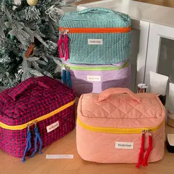 Borsa per il trucco regalo alla moda borsa per penna borsa per cosmetici da viaggio portatile borsa per cosmetici in cotone di grande capacità