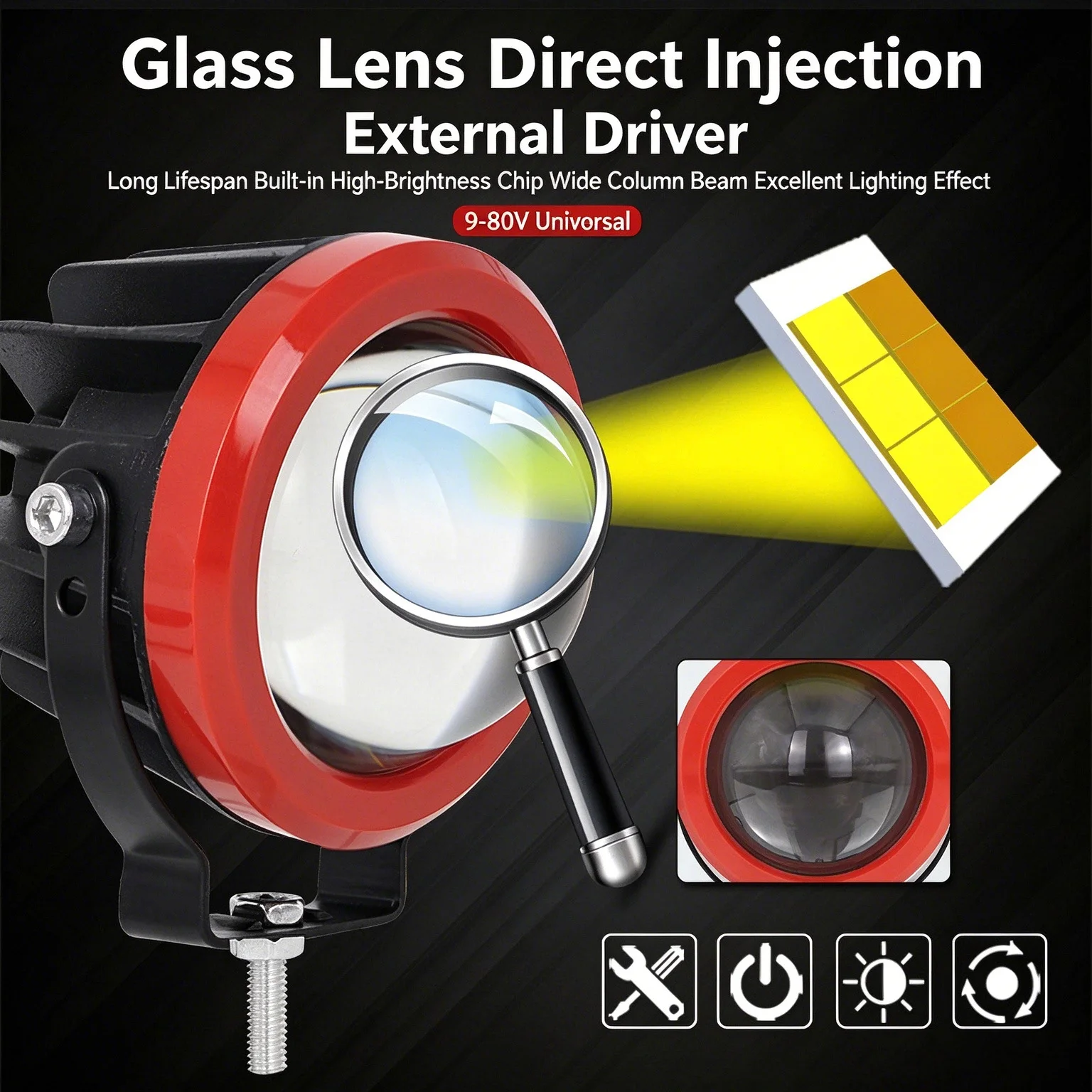 3 Inch LED Laser Projector Fog Lamp White & Yellow Beam Offroad Spotlight For Jeep Motorcycle Truck ATV UTV Work Light