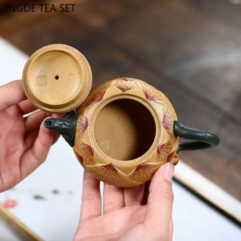 Creative Purple Clay Teapot Authentic Yixing Raw Ore Filter Tea Pot Chinese Zisha Tea Set Chinese Customized Beauty Drinkware