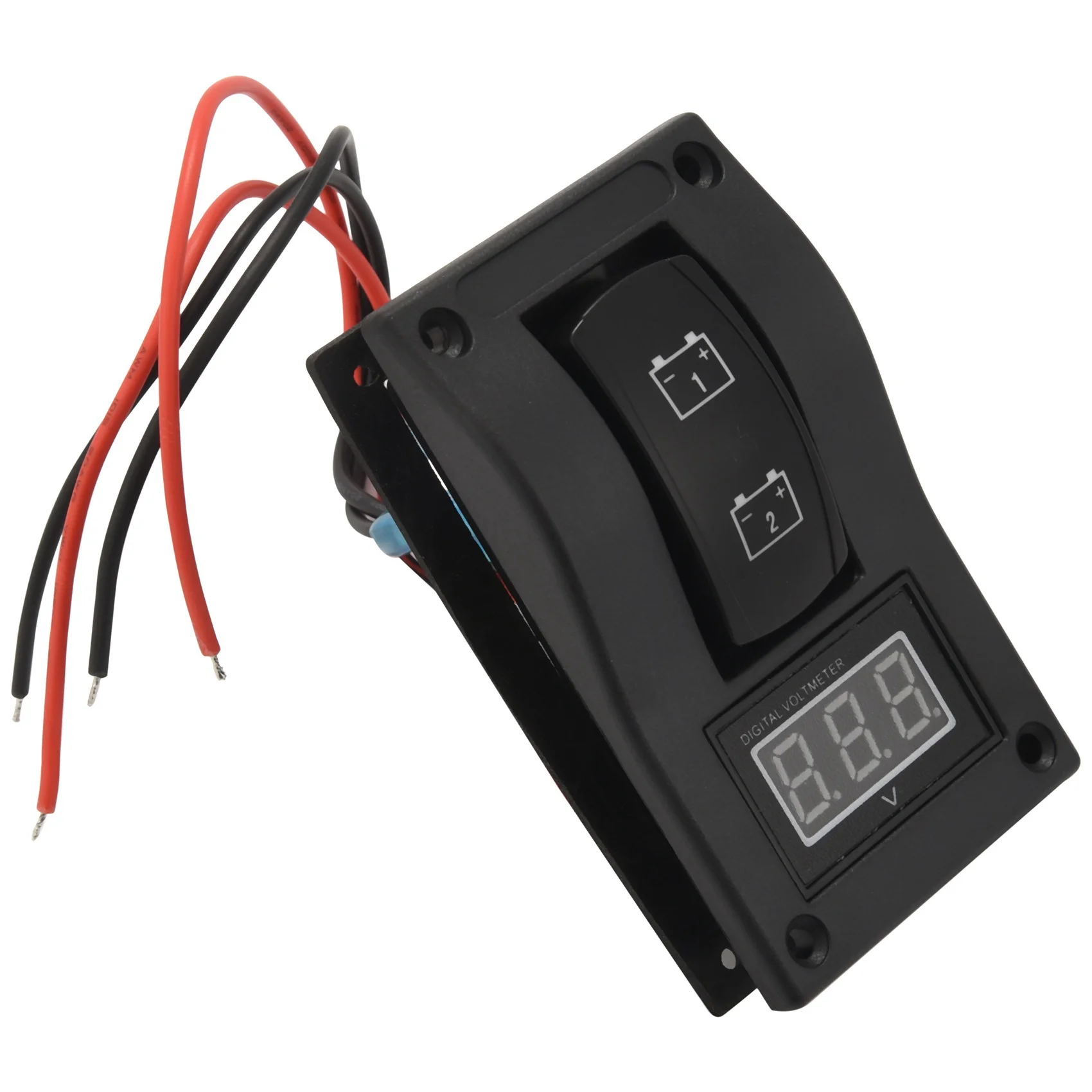 A83I-2X 12-24V LED Dual Batterie Test Panel Rocker Schalter Auto Lkw Marine Boot Voltmeter 4P ON-OFF-ON