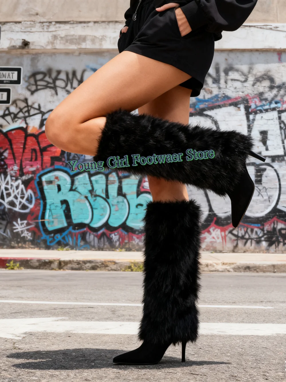 أحذية Maomao Fashion برأس مربع مثير بكعب ستيليتو أحذية عالية في الركبة أحذية مستودع قطيفة حمراء أحذية شتوية دافئة فاخرة #2