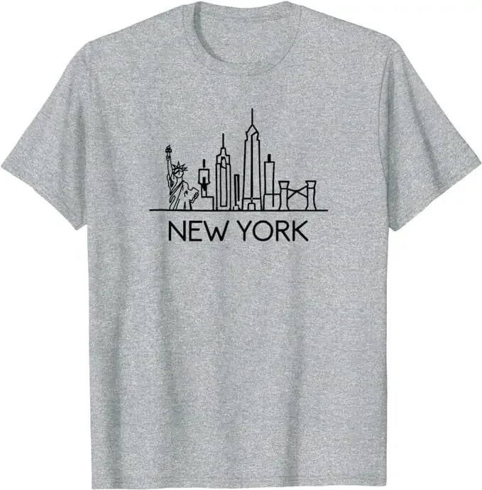 New York City Architecture T-Shirt New York Skyline Grunge Silhouette Unisex Tee