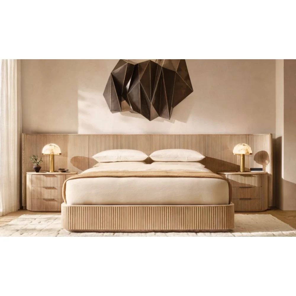 

Modern Unique High End Bedroom Furniture Luxury Headcrafted Oversize Headboard King Size Bed