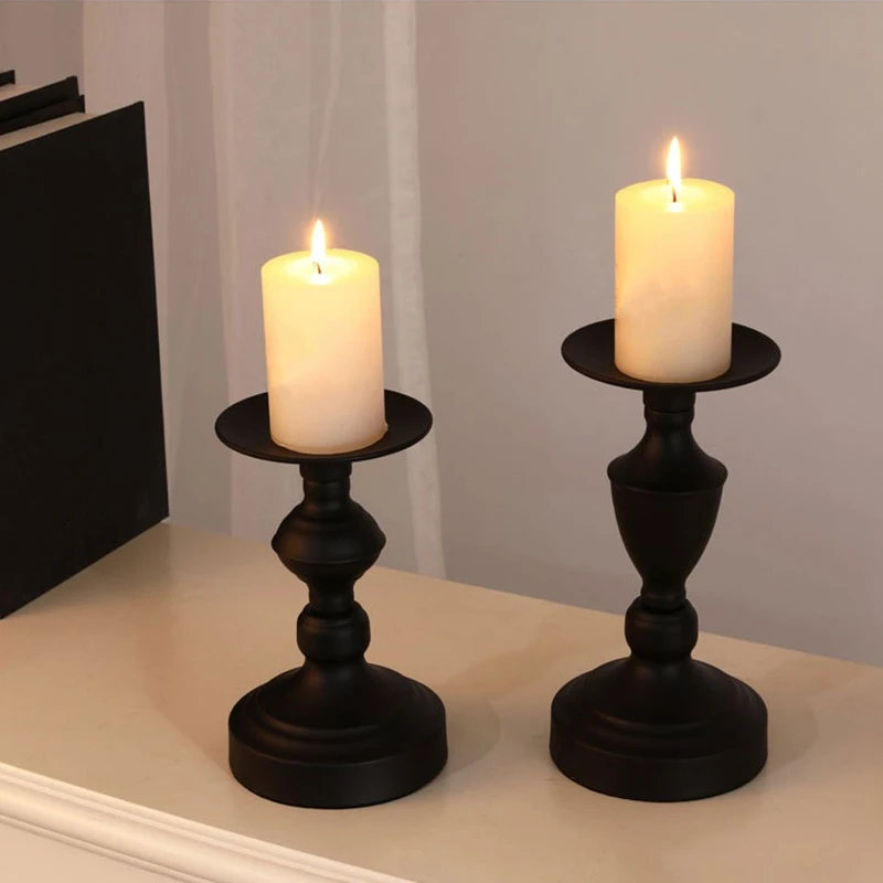 

European-Style Wrought Iron Wedding Table Candlestick Decoration Home Ornament Candlelight Dinner Metal Candle Holder