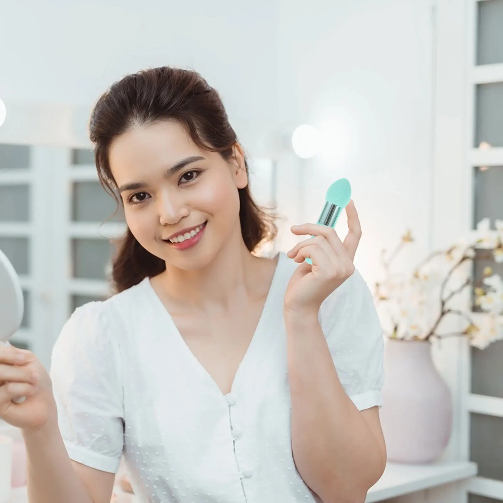 3 pezzi di spugna per trucco pennello applicatore per fondotinta strumenti asciutti e bagnati soffio portatile per le donne gadget per trucco multiuso bellezza