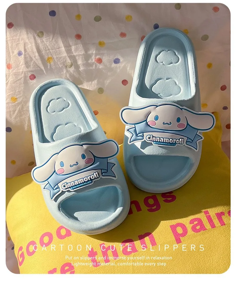 Sanrio Kuromi Cartoon Damen-Wolkenpantoffeln, Atmungsaktive Rutschfeste Innen-/Außenpantoffeln mit Niedlichem Kawaii-Design – Detail 15