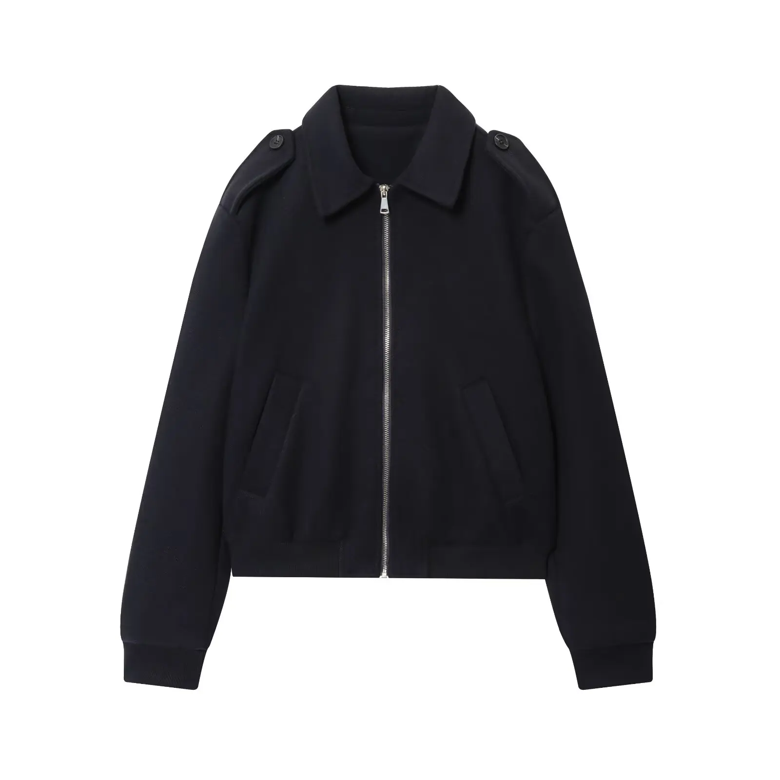 

Women's Jacket Double Pockets Shoulder Epaulettes Clean and Comfortable Design Versatile Texture Stylish and Flattering