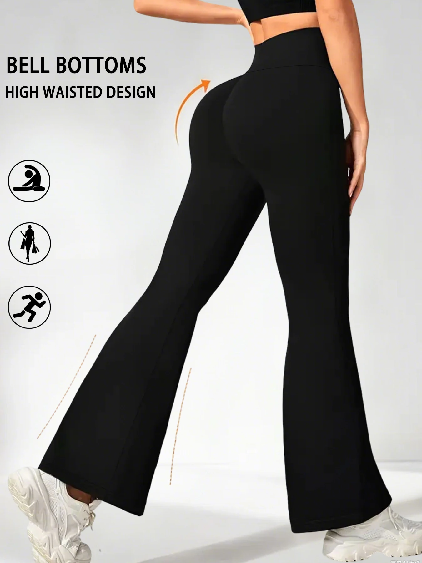 

Women's Super Soft Flare Pants High Waisted Tummy Control Workout Yoga Leggings Bell Bottoms