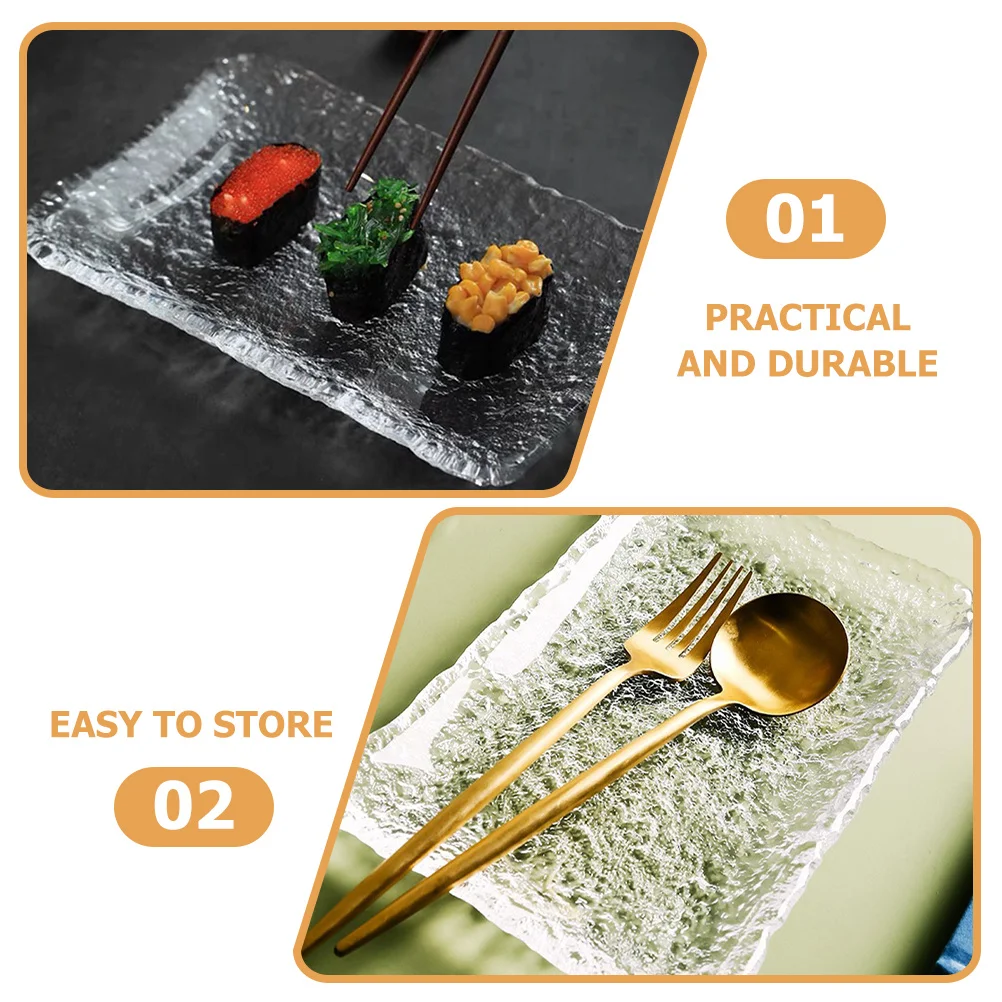 

Glass Dumpling Dish Creative Food Plate Simple Style Snacks Serving Tray Multi-Function Glass Food Holder Kitchen Tableware