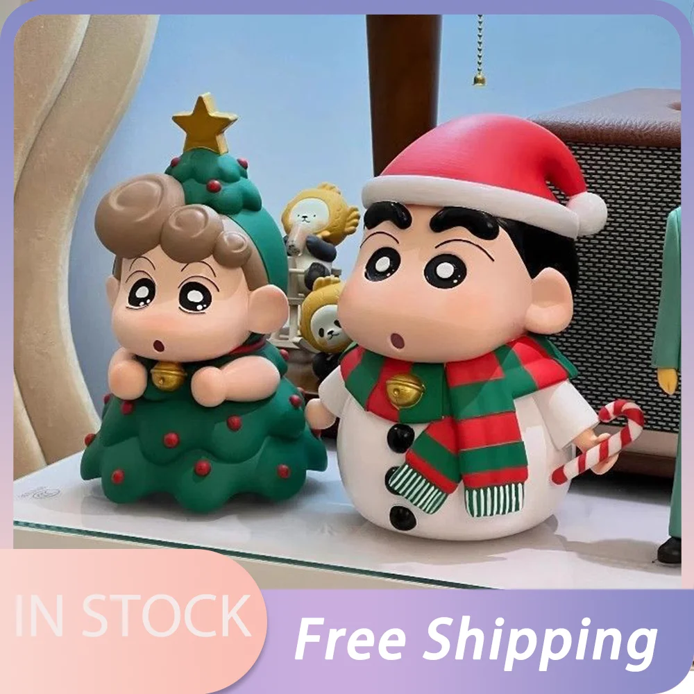 In Stock Anime Crayon Shin-Chan Figures Christmas Figurine Nohara Shinnosuke Action Figures Pvc Q Version Model Collection Toys
