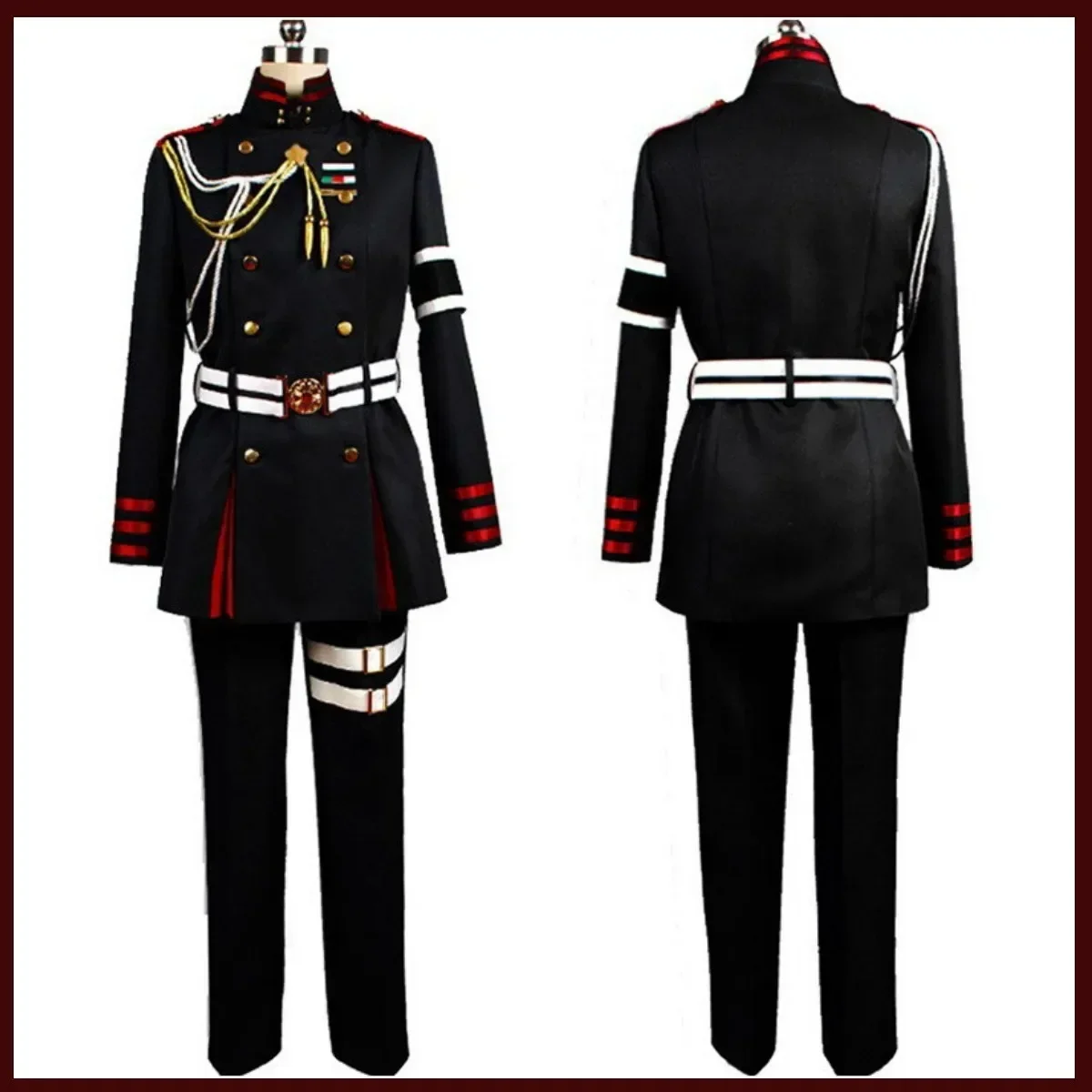 Anime Serafim do Fim Guren Ichinose Hiiragi Shinya Cosplay Traje, Peruca, Uniforme Militar, Acessórios de Peito, Homem Terno Carnaval