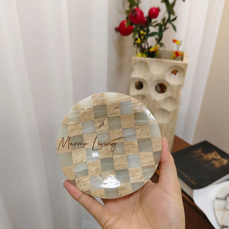 

Ins Style Marble Jewelry Tray Luxury Storage Plate Desktop Decor