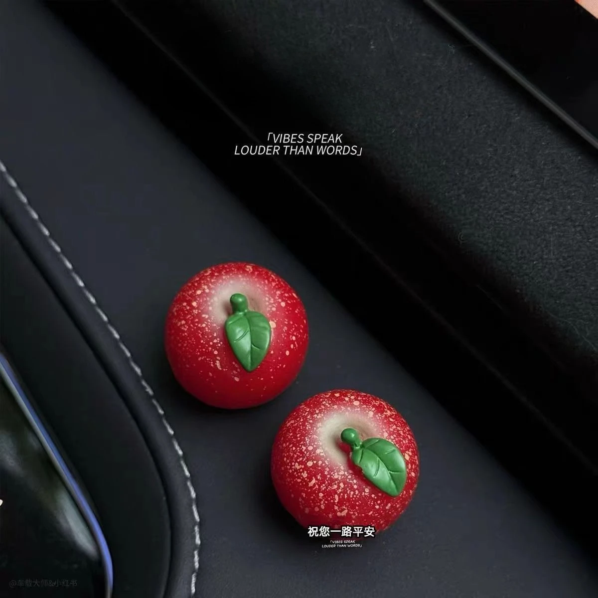 

New Car Dashboard Decor Cute Apple Fruit Ornament Safe Hanging Auto Interior Accessories