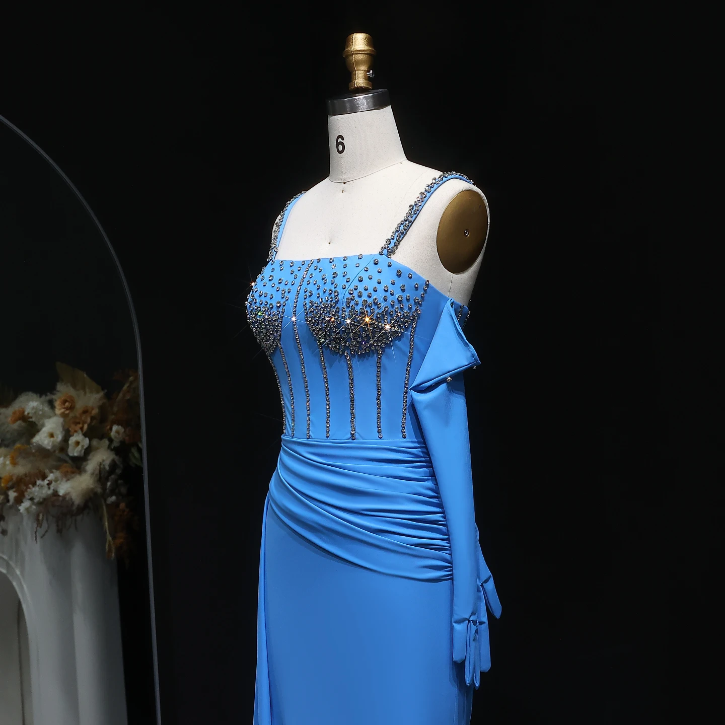 Sharon Said Luxuriöse Meerjungfrau-Abendkleider 2026 mit Handschuhen Damen-Hochzeitspartykleider mit Kristallen SH569 Maßanfertigung – Detail 6