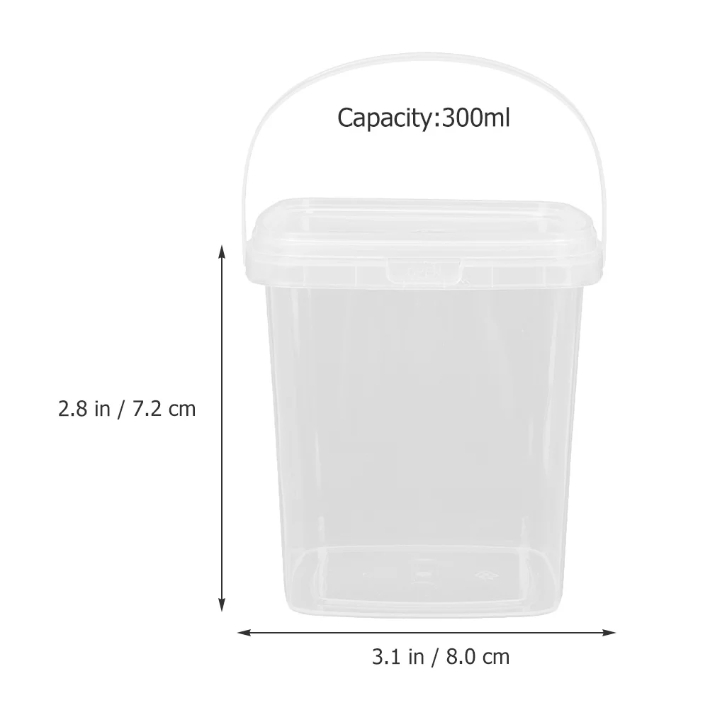 Contenedor de almacenamiento de cubo para helado, 10 Uds., cuadrado transparente grueso, reutilizable, antiadherente, seguro para helado, yogur, mermelada, cocina