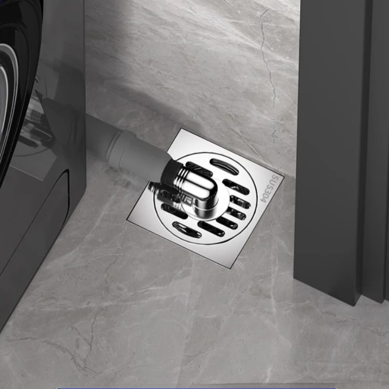 

304 Stainless Steel Floor Drain for Bathroom - Thickened Rust-Proof, All-Copper Drain Core Anti-Odor