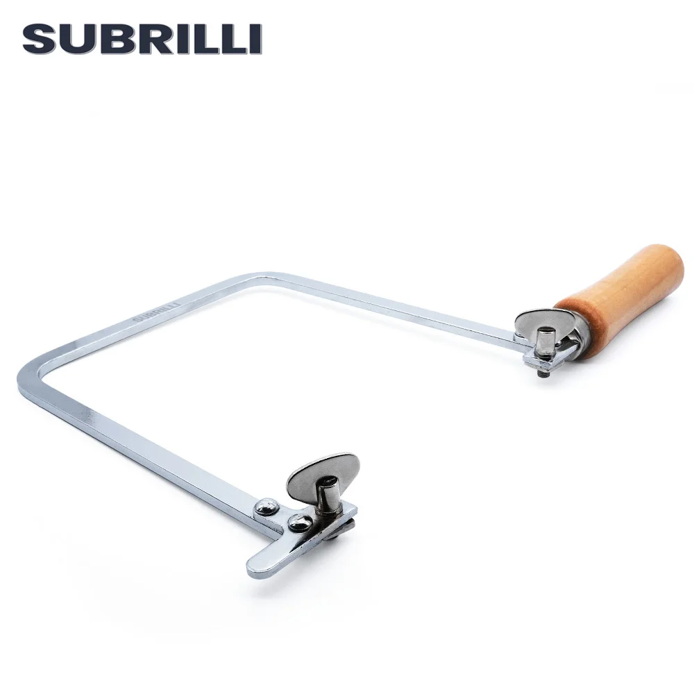 SUBRILLI Coping Saw Steel Frame with Wire Saw for Jade Stone Ceramic Glass Wood Metal Accurate Cutting Sawbow DIY Hand Tools