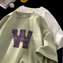 Men's Oversized T-shirts White Fashion 5XL Cotton T Shirt for Men Casual Summer Wear Funny Letter Print Tee Shirts Men Clothing