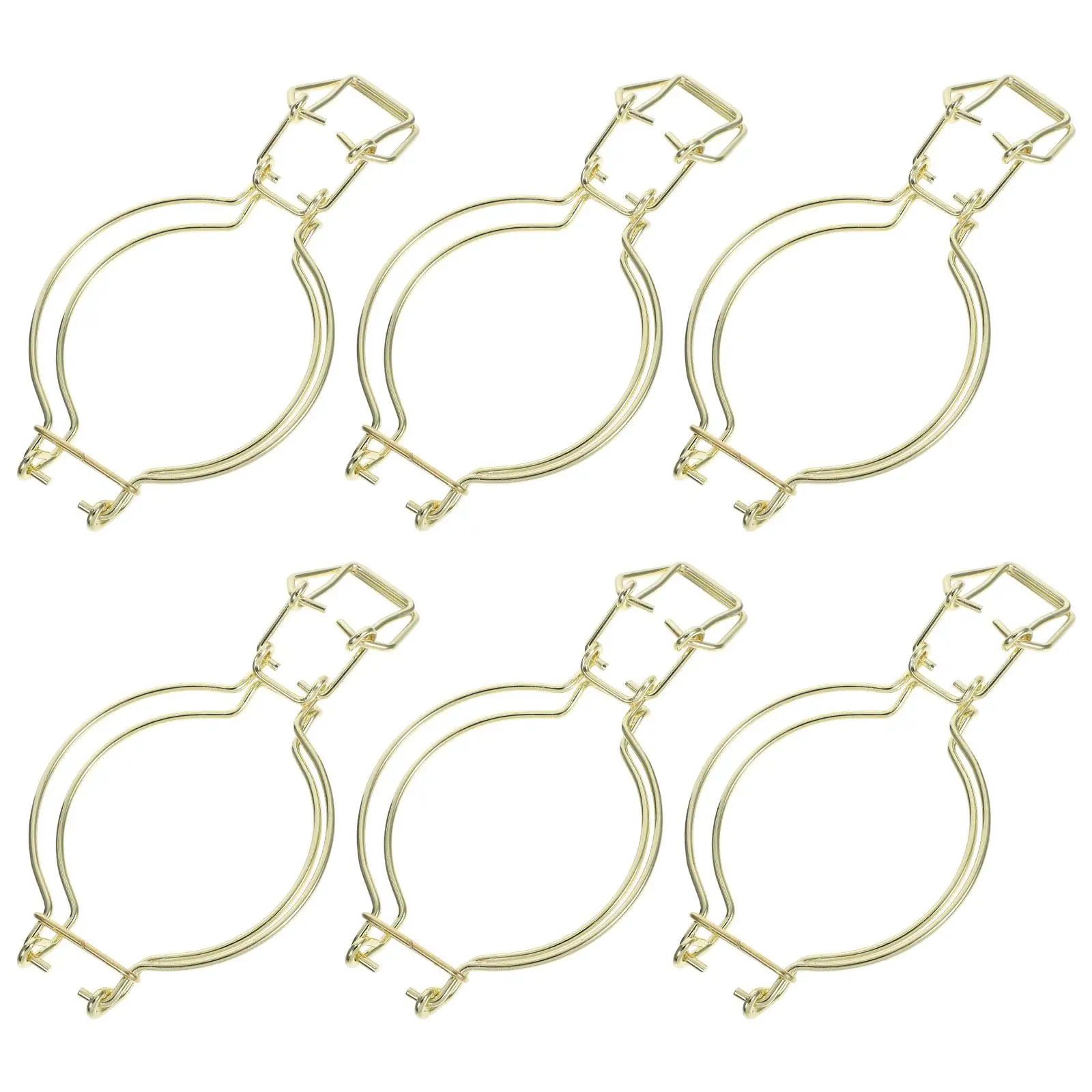 

6 Pcs Stainless Steel Airtight Storage Jars Golden Clips Sealed Glass Containers Kitchen Food Preservation Canisters