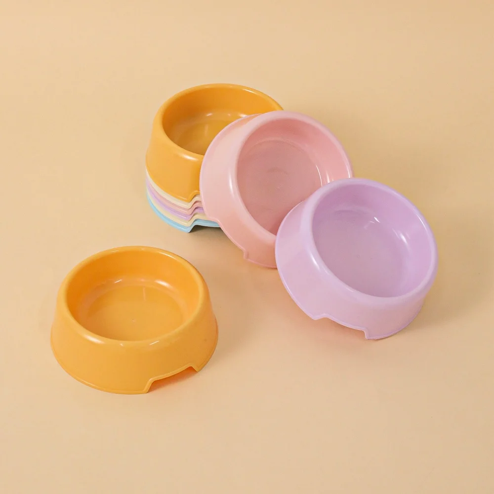 Cat Dog Plastic Pet Bowl Feeding Dish for Puppy Kitten Drop-Resistant Home Daily Feeding Pet Shop Lightweight