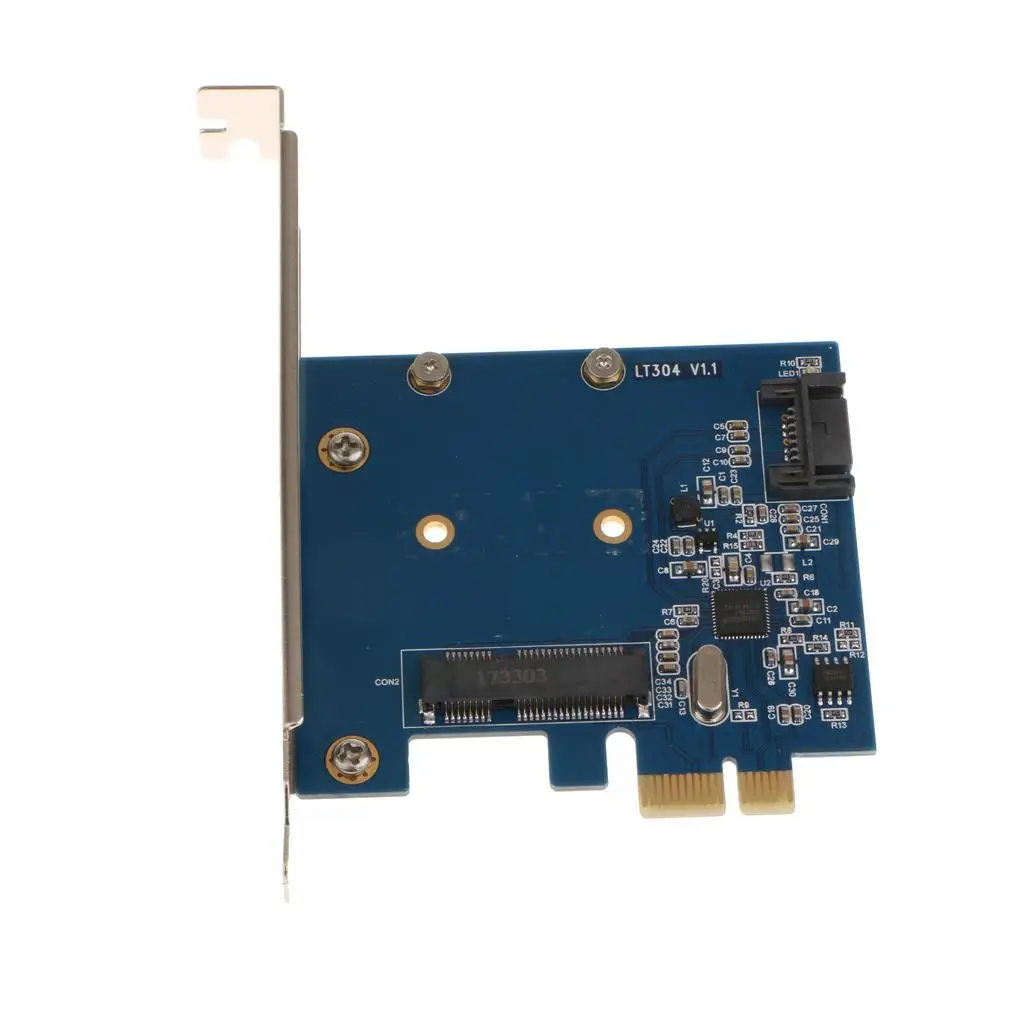 SATA III Card PCI E to Msata SSD Expansion Adapter Dual Channel Converter for Home Office Computer