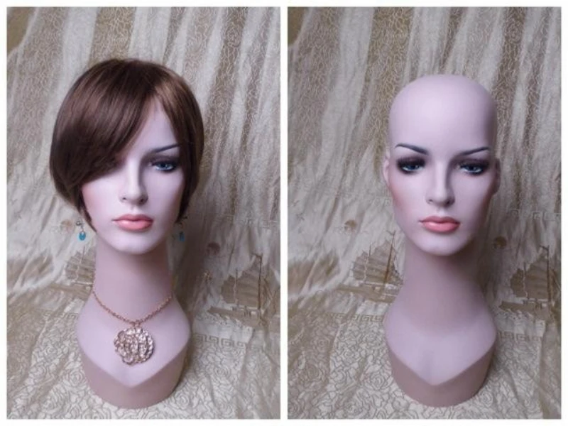 

Fiberglass Realistic Female Mannequin Dummy Head Bust Manikin Doll Head for Wigs Hat Sunglass Jewelry Display