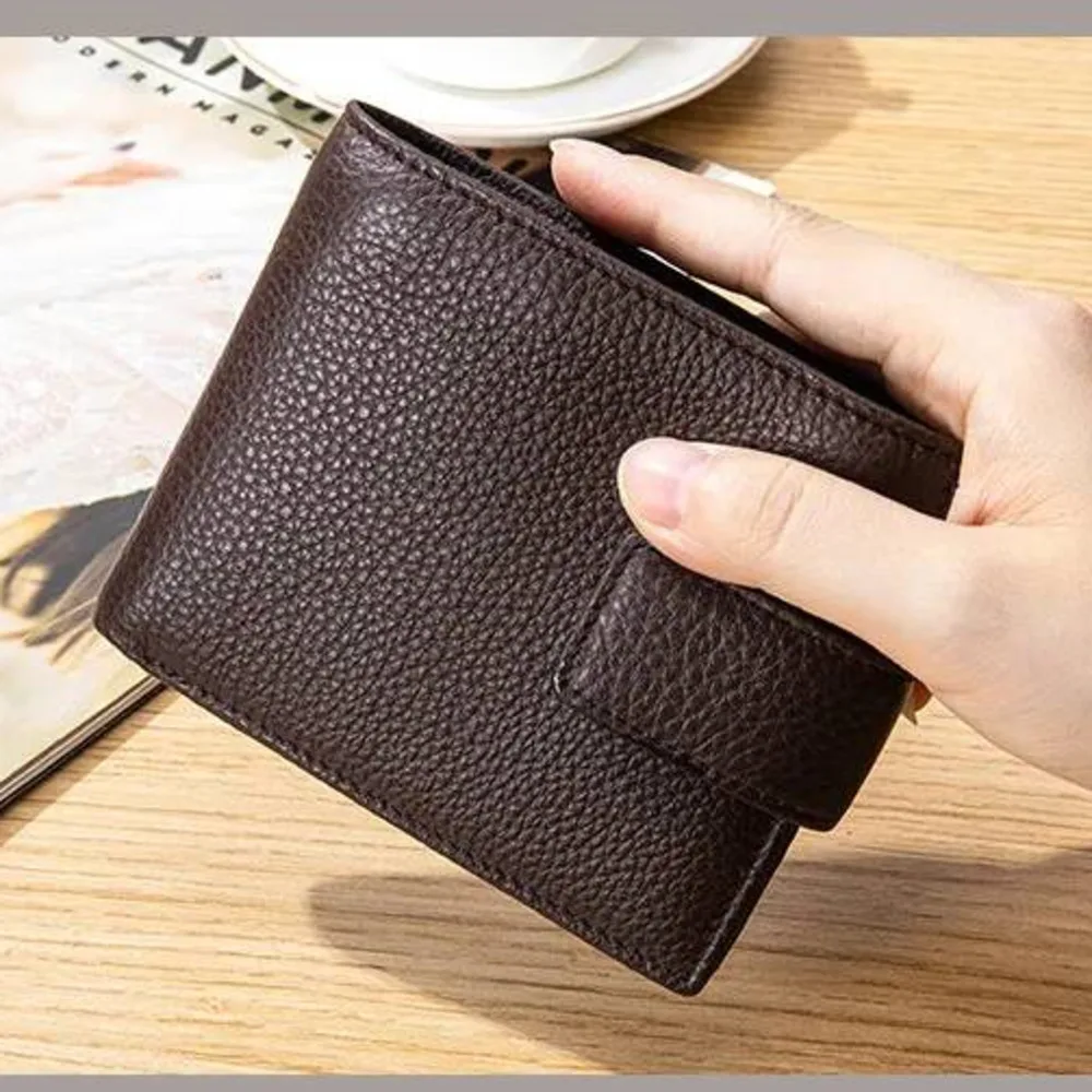Male Purse Multifunctional RFID Men's Wallet Portable Bag Man Purse New Wallet Made Of Top-layer Cowhide Short Style Wallet