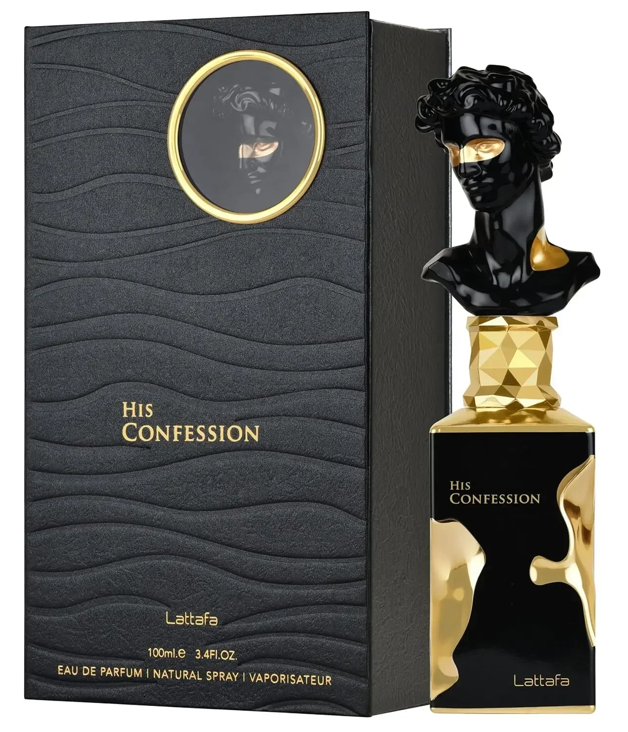 Lattafa His Confession EDP 3.4oz – Bold Woody Spicy Amber, Long Lasting Cologne, Perfect Gift for Halloween & Christmas