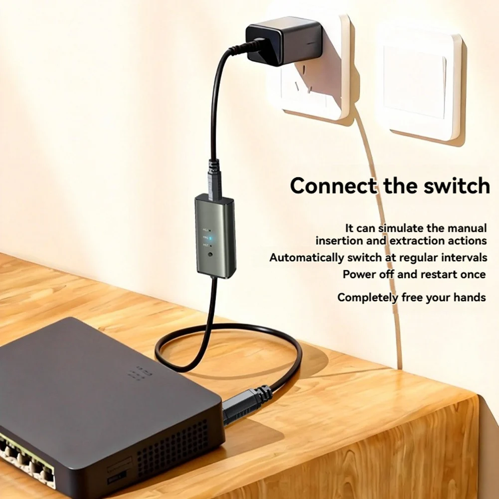 A46U 2PCS DC Router Automatic Restart Line 24/48/72 Hours Timed with Three Levels of Adjustment WiFi Reset Router