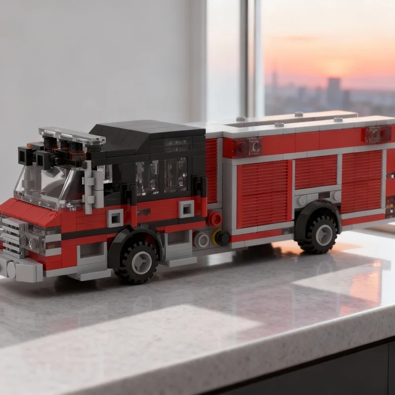 

392pcs MOC Simple Rescue Engine City Fire Model Building Blocks Construction Toy DIY Creative Education Christmas Gift Idea