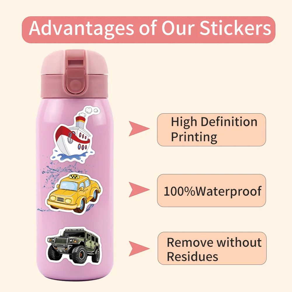 55/110 Uds nuevo transporte dibujos animados barco pegatinas de grafiti decorativo Scooter guitarra taza de agua funda de teléfono pegatinas de juguete