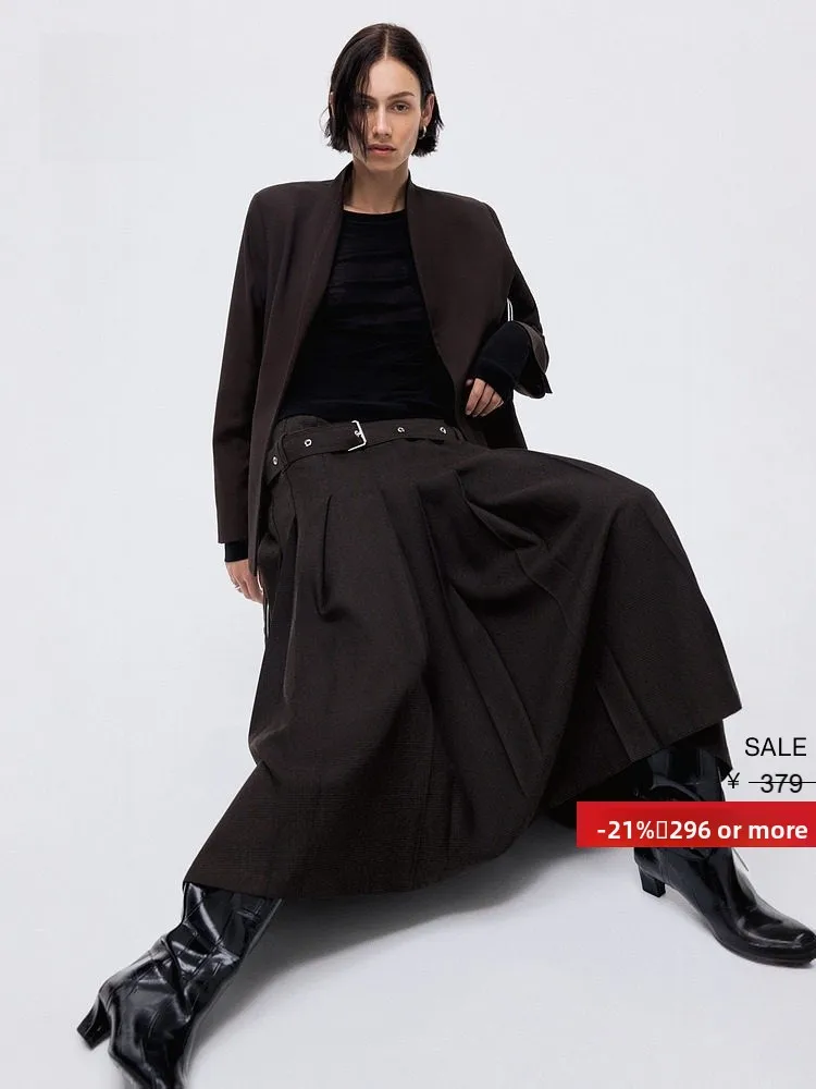 

H&M Women's Casual Style Single-Button Vest Jacket with Belt V-Neck Stand Collar Summer Coat Polyester Rayon Spandex Blend