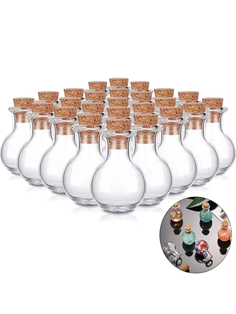 10PCS Small Glass Bottles Miniature Potion Bottle Mini Cork Glass Vials Wedding