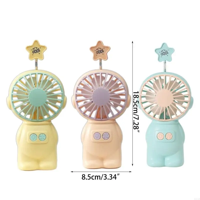 D0AB Mini Astronaut Fan Abs Natural Soft Wind กับ LED Light การจัดหาซัมเมอร์ในช่วงฤดูร้อนที่มีสัญญาณรบกวนต่ำสำหรับหอพักนักศึกษา