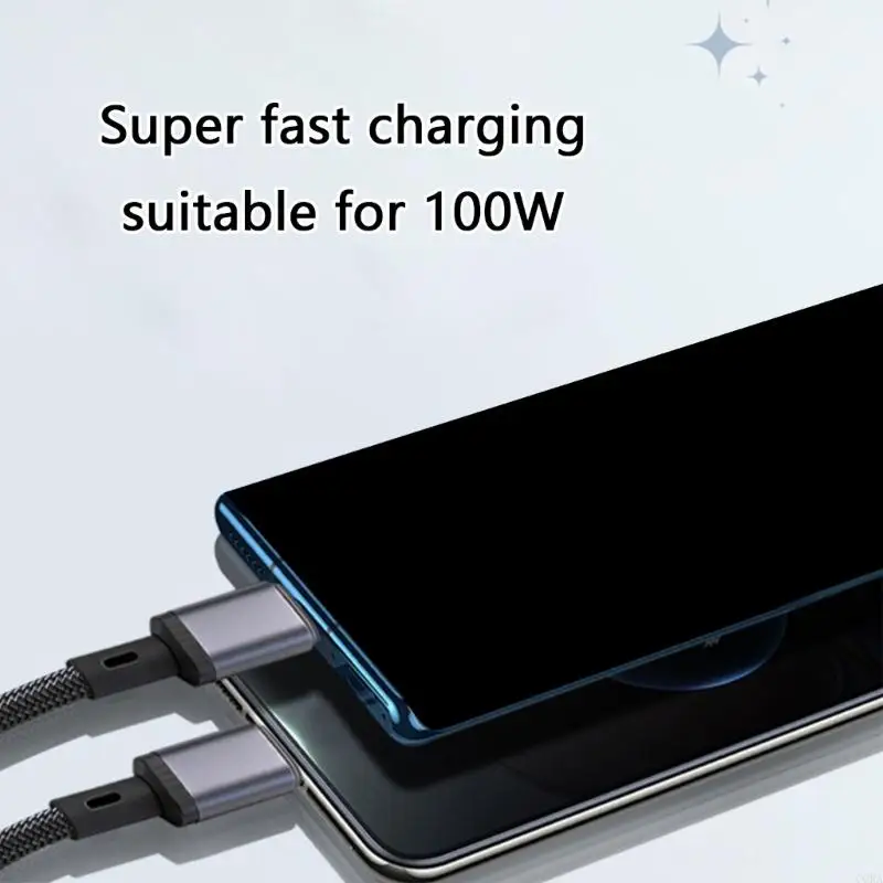 CORA 100 W USB C Y Adapter Cable for Two Devices at Once, with 480 Mbps Data Transfer on the Designated Orange-Color Output