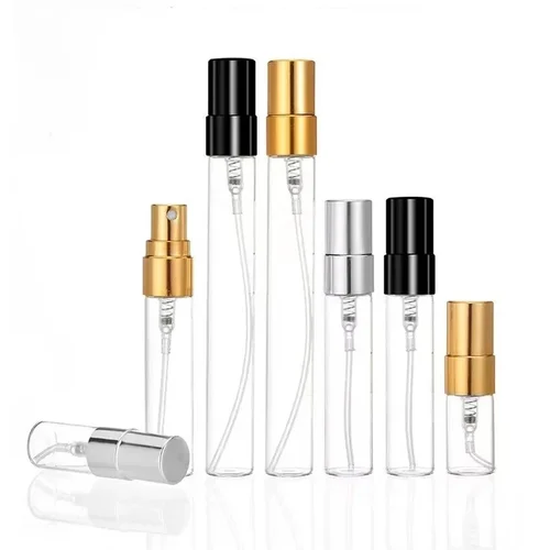 Imagen 2 del producto Botellas de Perfume de 2/3/5/10ml, Mini contenedor atomizador en aerosol vacío, envases cosméticos de vidrio portátiles para muestra de viaje rellenable