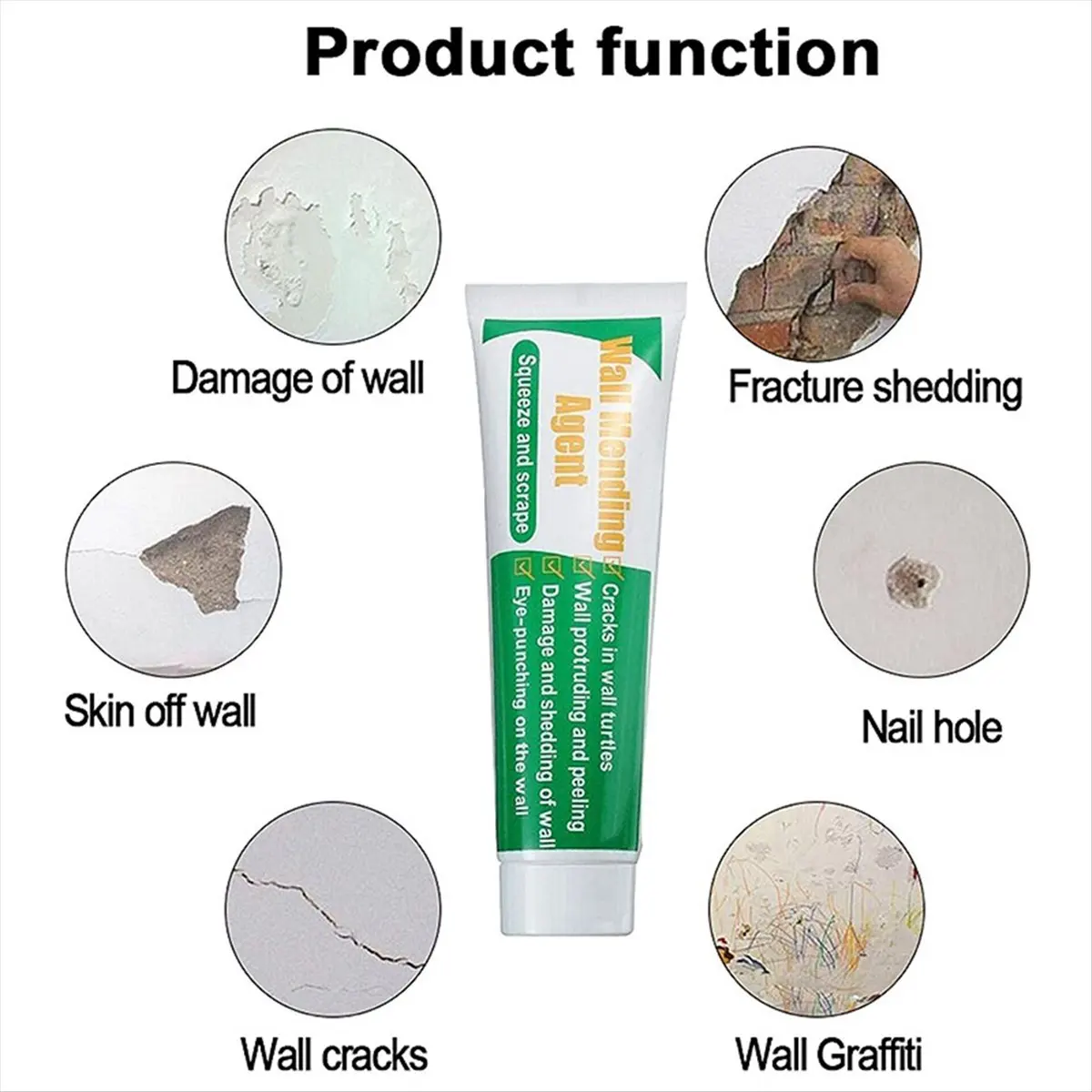 FOR HOME 100G Wall Mending Agent Wall Repair Cream with Paint Valid Mouldproof Wall Crack Nail Quick-Drying Patch Restore