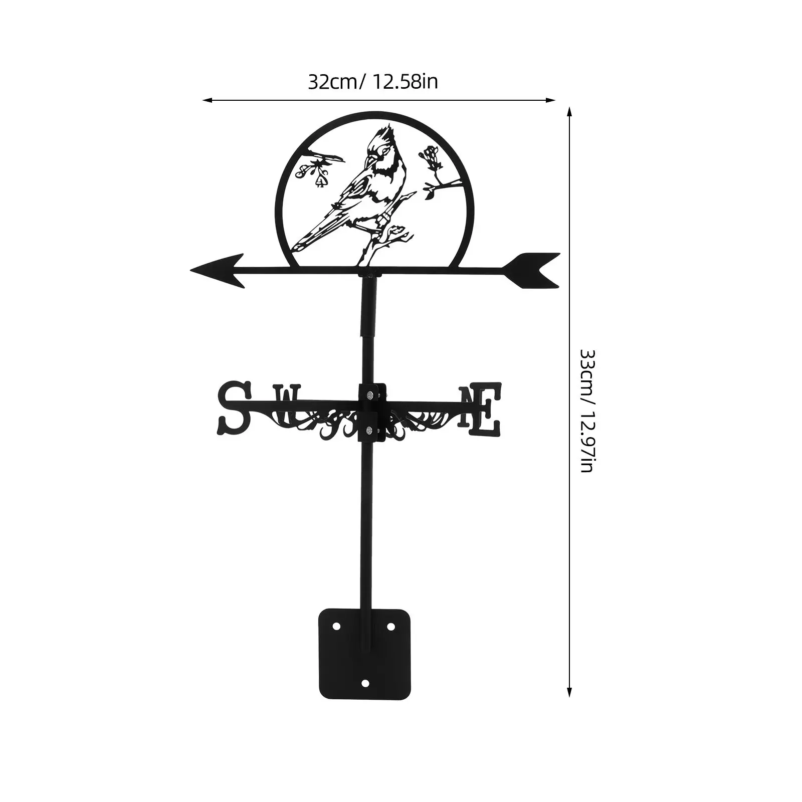 Metal Weather Wind Vanes Decorative For Outdoor Roof Decor Fall Garden Decor Retro Iron Weathervane Ornament Indicator